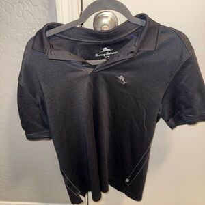 Tommy Bahama Charcoal Grey Pinstriped Polo Men’s Size Medium